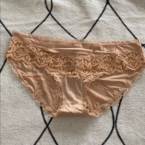 Victoria’s Secret tan bikini NWT with lace inset